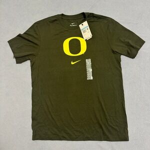 Nike Oregon Duck Football T-Shirt Short Sleeve Stretch Olive Green Mens Size M